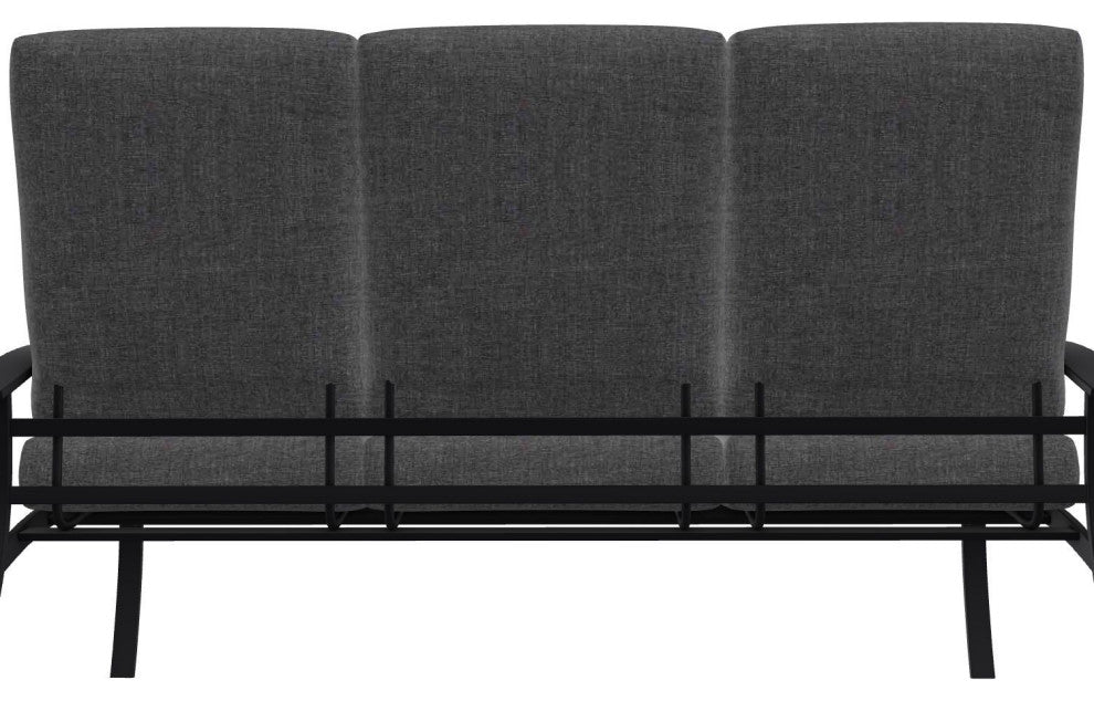 Belle Isle Cushion 3-Seat Outdoor Sofa, Slate/Black