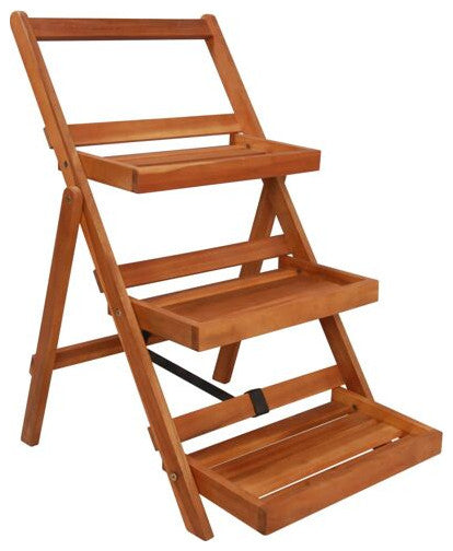 Vidaxl 3-Tier Plant Stand 19.7"x24.8"x31.5" Solid Acacia Wood