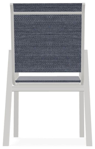 Bazza Sling Stackable Outdoor Dining Chair, Augustine Denim/Snow