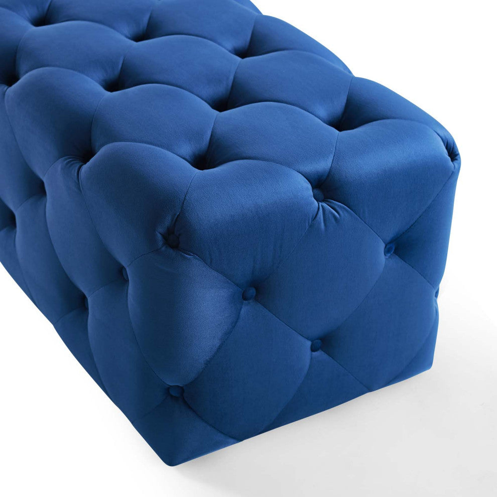 Amour 60" Tufted Button Entryway Performance Velvet Bench-Navy