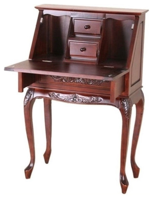 Bowery Hill Small Secretary Desk in Dual Walnut