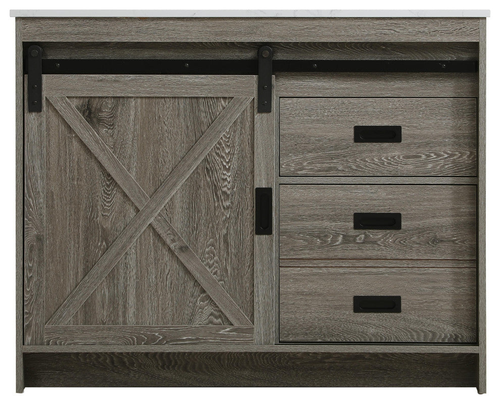 Home Living 42" Single Bathroom Vanity, Rustic Grey