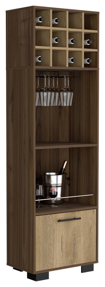 DEPOT E-SHOP Norway Corner Bar Cabinet, Mahogany