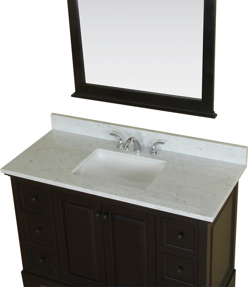 Richmond 48" Bathroom Vanity With Carrera Marble Top and Mirror