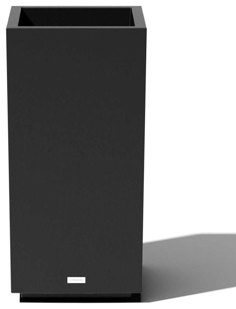 Veradek Block Series Pedestal Planter, Black, Tall