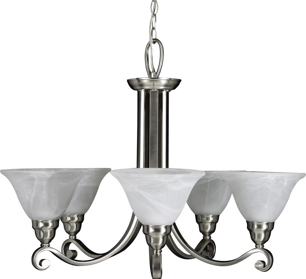 5-Light Brushed Nickel Interior Chandelier