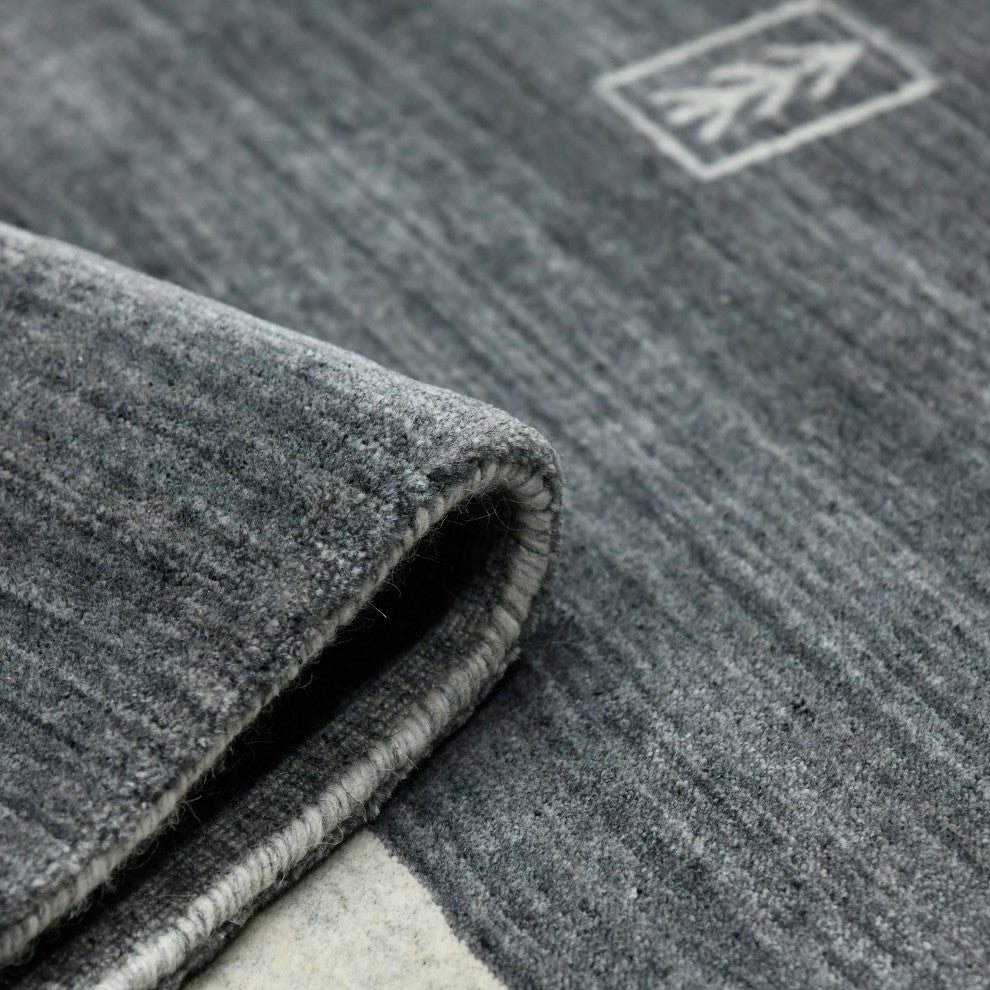 Blend Yorkshire Area Rug, Charcoal, 2' x 3', Striped