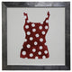Square Red And White Polka Dot Bathing Suit, Flat Wide Silver