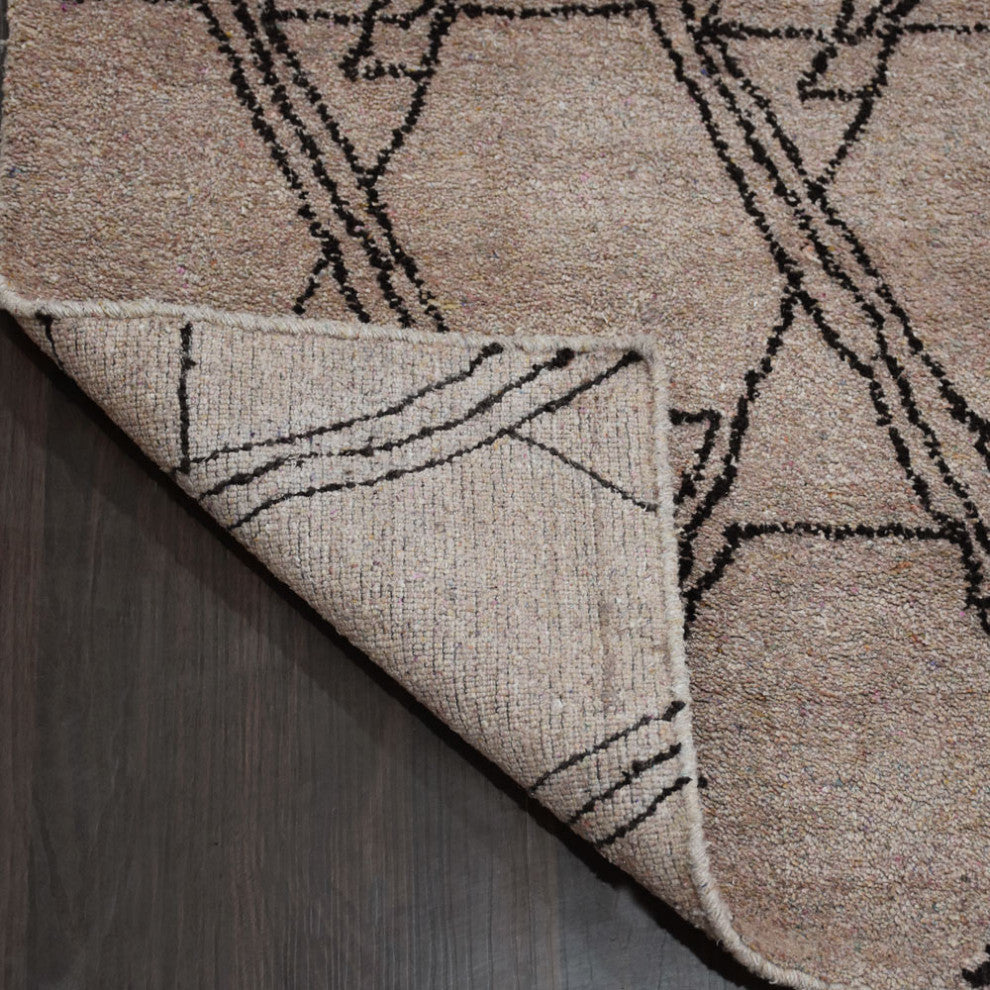 HAND KNOTTED LOOM SILK ECO-FRIENDLY RUG-8'x10',Rectangle,Beige Brown,Contemporar