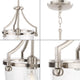 Parkhurst Collection One-Light Brushed Nickel Clear Glass Mini-Pendant Light