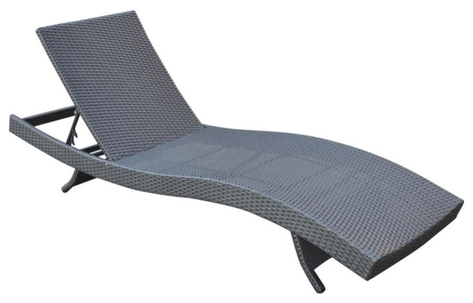 Armen Living Cabana Outdoor Adjustable Wicker Chaise Lounge Chair