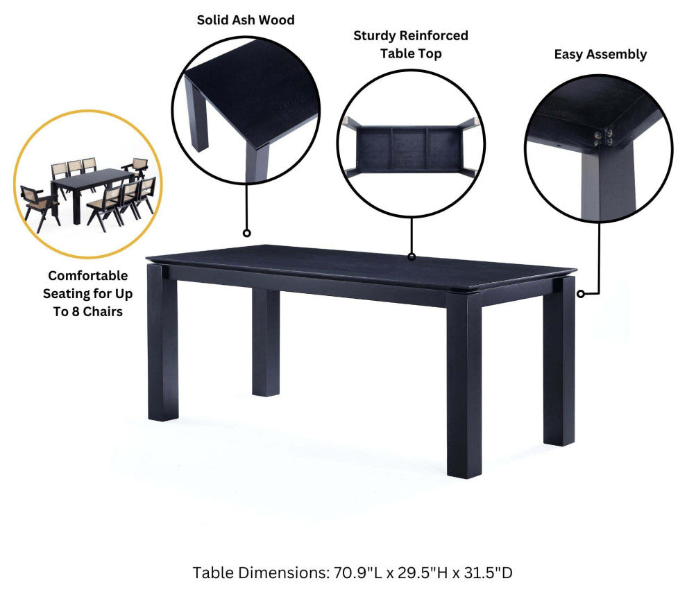 Manhattan Comfort 7-Piece Carrington and Rockaway Dining