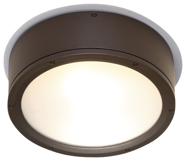 WAC Lighting Tube 12" Indoor or Outdoor LED Flush Mount, Bronze