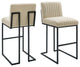 Tufted Bar Stool Chair Barstool, Fabric, Metal, Beige, Modern, Bar Pub Bistro