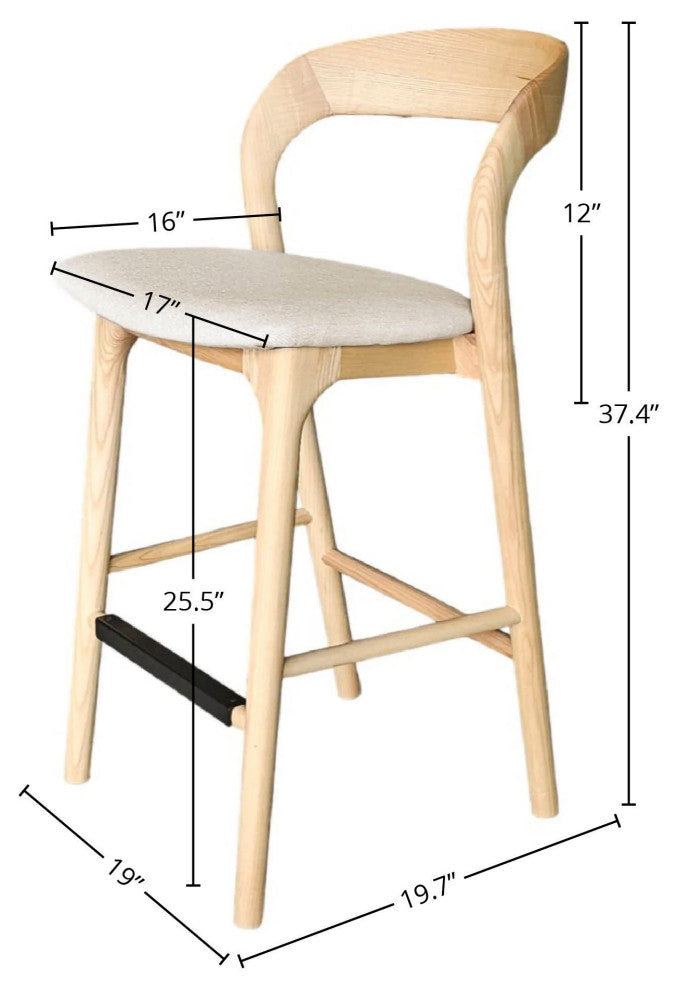 Rotondo 25" Counter Stool, Beige