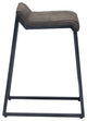 Brown Leather and Dark Grey Counter Stool