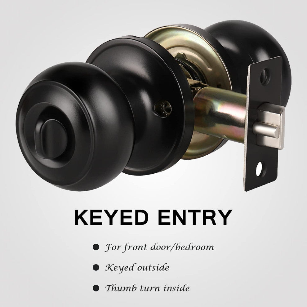 Exterior Door Knob with Key, Pack of 5