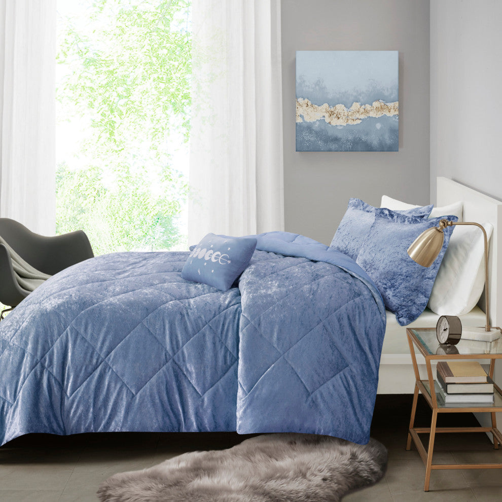 Intelligent Design Felicia Crushed Velvet 4-Piece Comforter Set