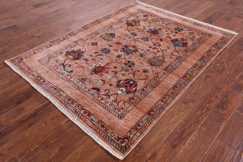 Persian Tabriz Handmade Wool Rug 5' 0" X 6' 9" Q10084