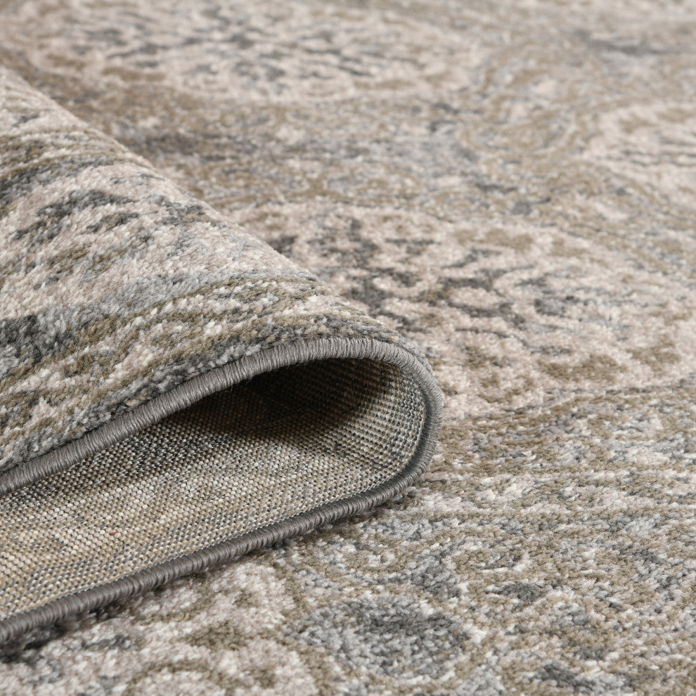 Alessana Banbury Bordered Area Rug, Walnut, 2'6"x10'3"