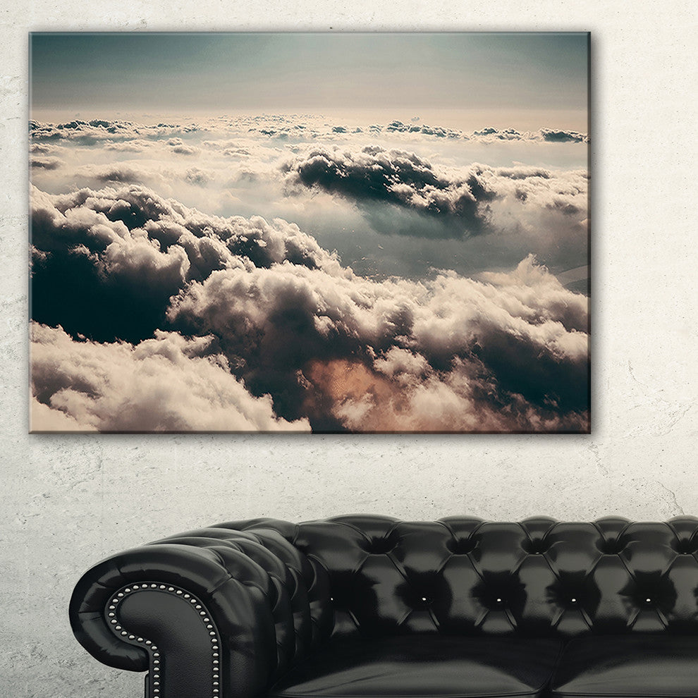 "Sky Above Dark Heavy Clouds" Contemporary Landscape Wall Art, 40"x20"