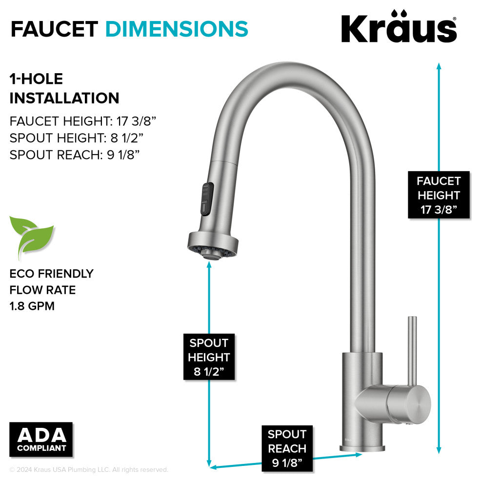 Bolden Sensor 2-Function Pull-Down 1-Handle Kitchen Faucet, Spot-Free St Steel