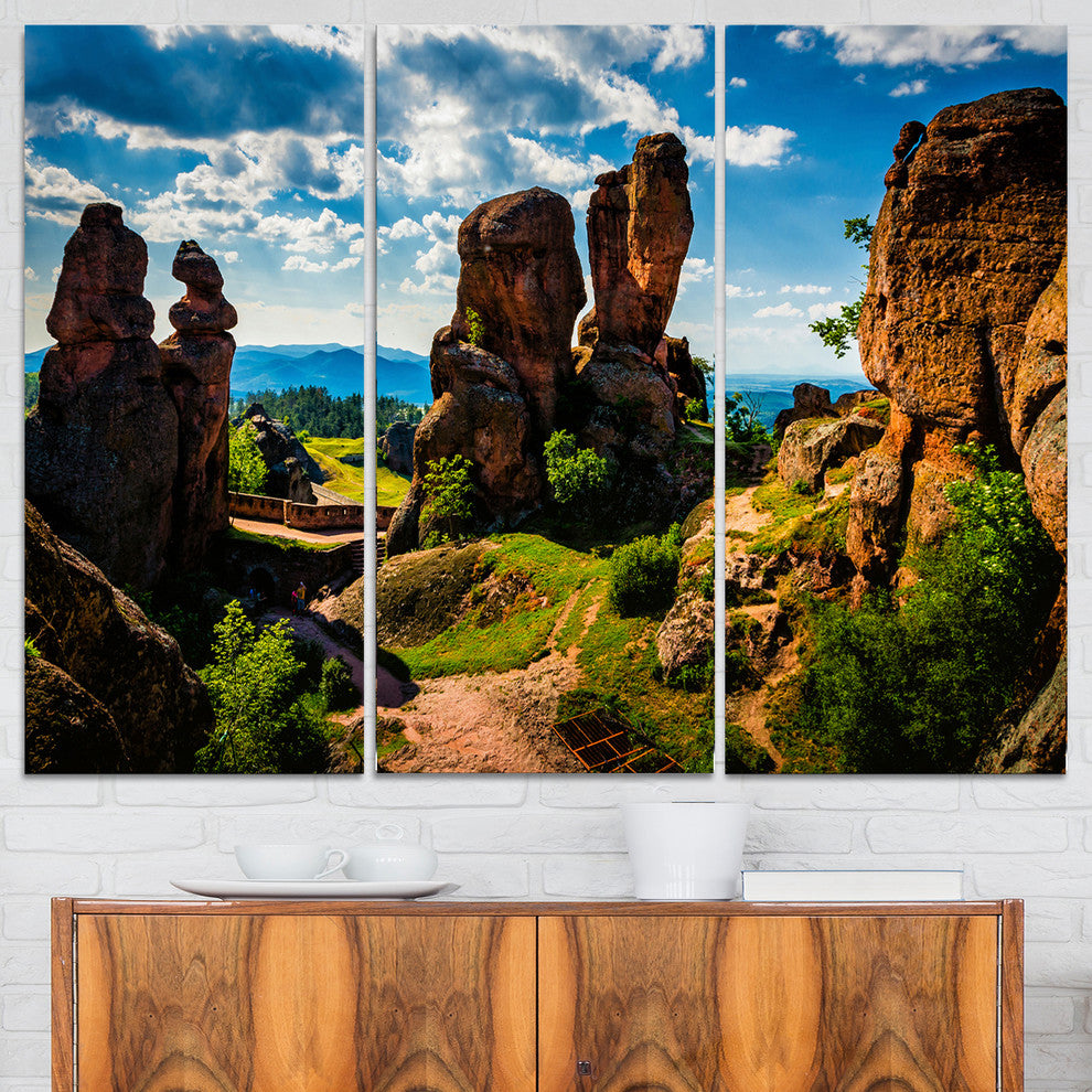 "Belogradchik City Fortress and Cliffs" Wall Art, 3 Panels, 36"x28"