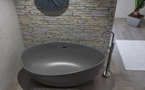 CastelloUSA Newport 71" Solid Surface Stone Resin Freestanding Bathtub, Gray