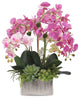 Pink Orchids Flower Arrangement, Square Ceramic Pot