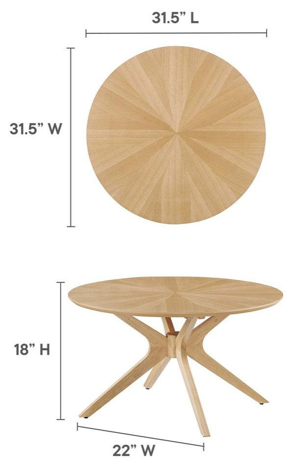 Crossroads Round Wood Coffee Table
