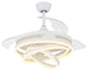 45W Modern Retractable Ceiling Fan Reversible 6-Speed with Remote Control, White, 42