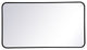 Ellis Soft Corner Metal Rectangular Mirror, Black, 22"x40"