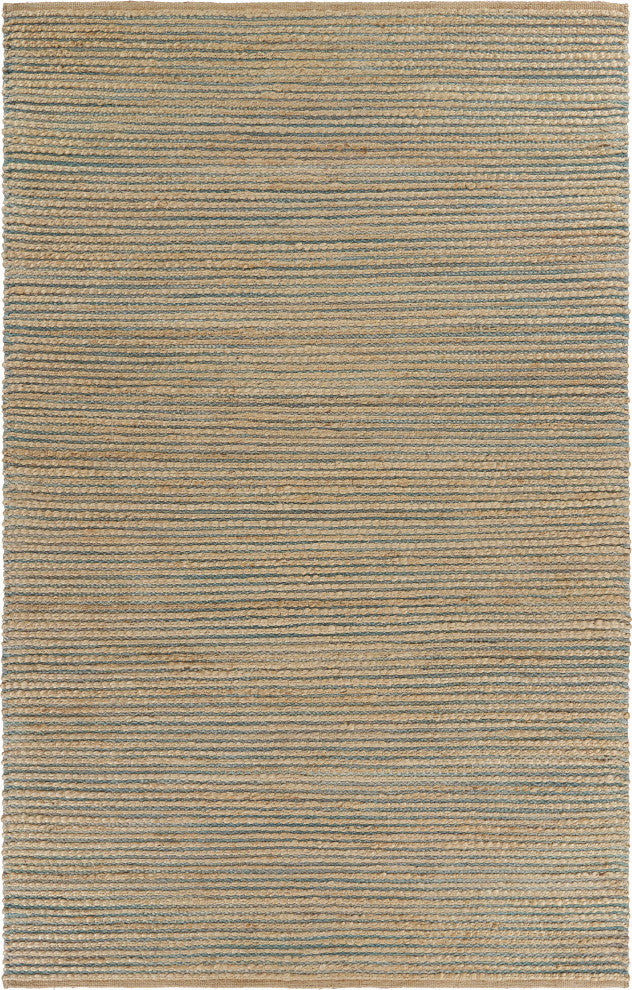 Classic Blue Undertoned Organic Jute Area Rug, 7'9"x9'9"