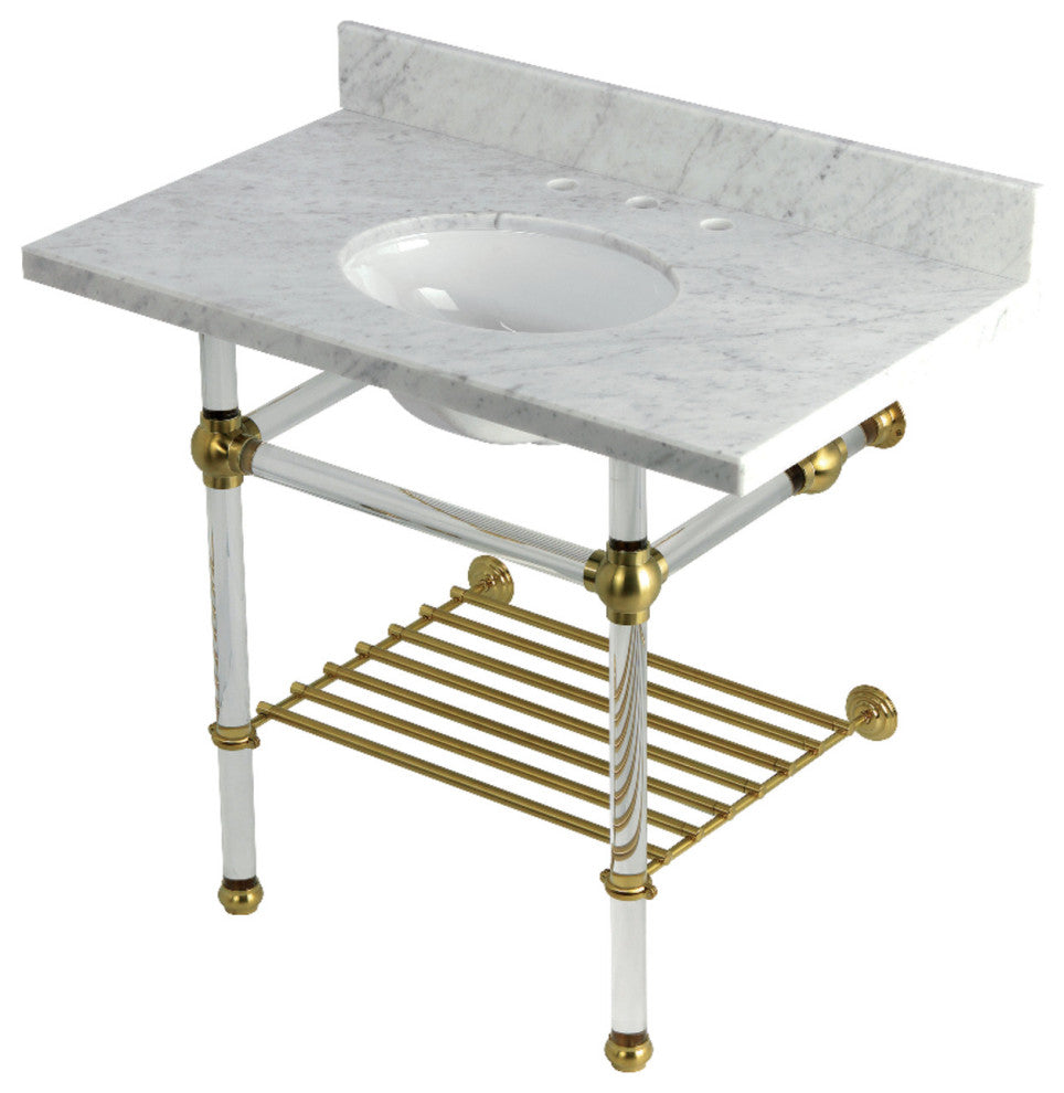 KVPB3630MAB7 36" Console Sink with Acrylic Legs (8", 3 Hole)