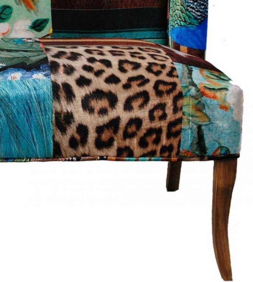Vesta Bird Collage Print Settee, Multicolor