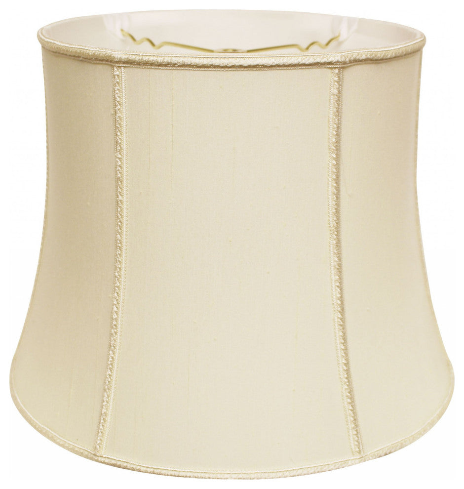 12" Ivory Slanted Girdle Shantung Lampshade