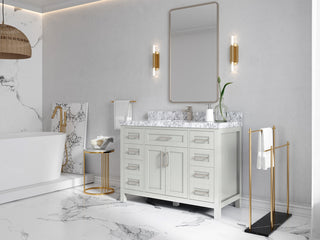 Cambridge 48 Single Sink Bath Vanity in Coventry Gray 2" Carrara Quartz
