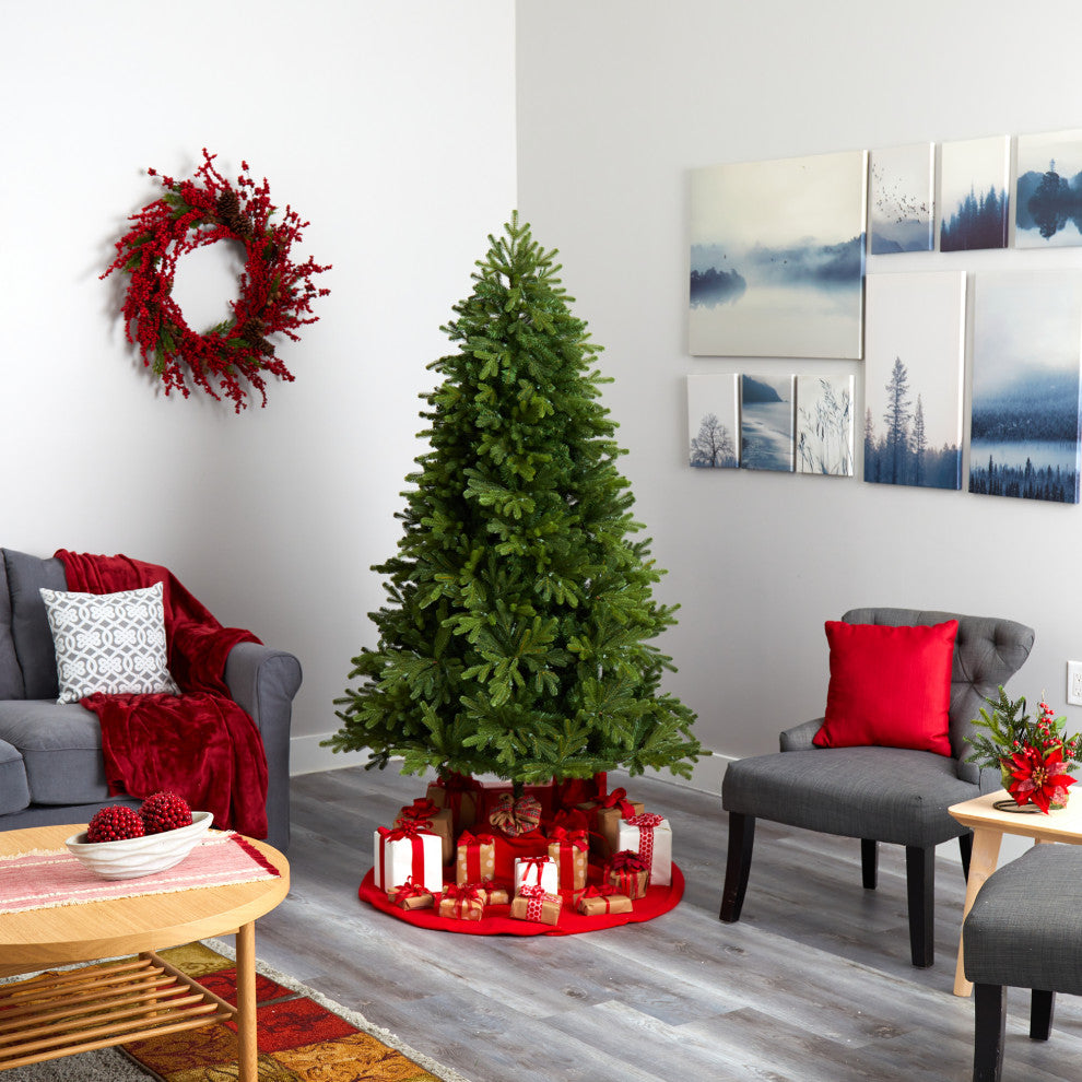6.5' Washington Fir Faux Xmas Tree W/ 400 Clear Lights & 1110 Bendable Branches