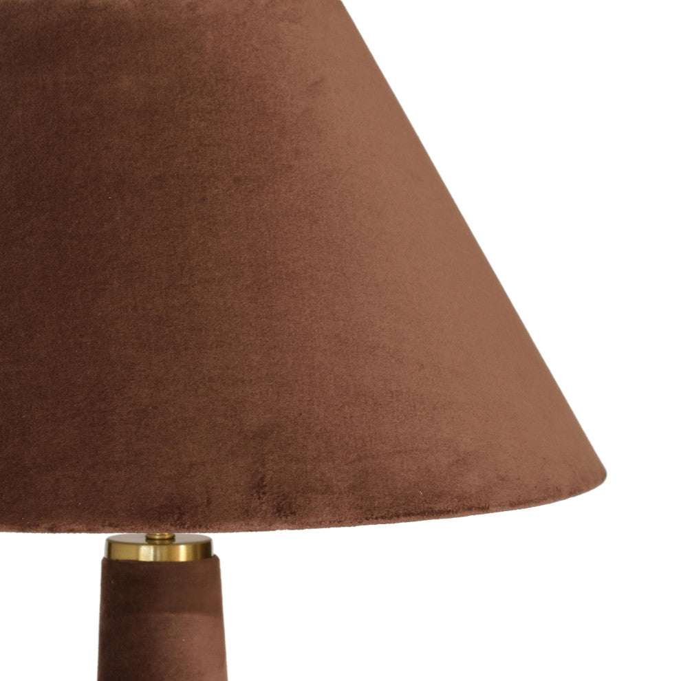 Graham Velvet Floor Lamp, Chocolate Brown