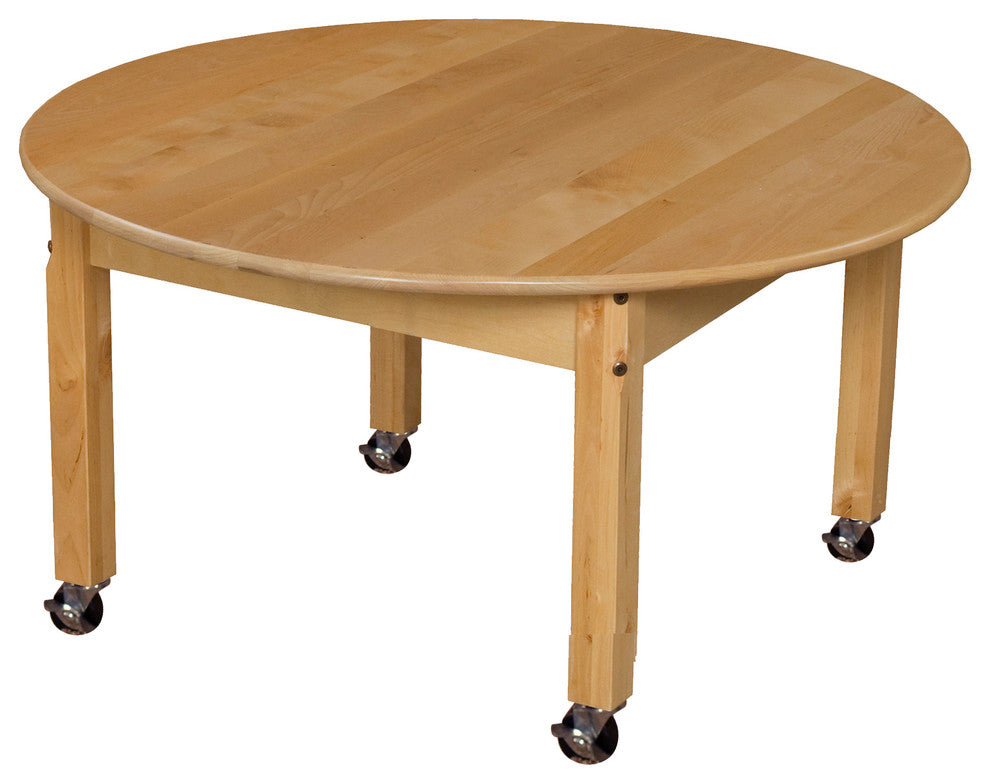 Mobile 36" Round Hardwood Table with 14" Legs