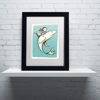 'Fish Boy' Matted Framed Canvas Art by Carla Martell