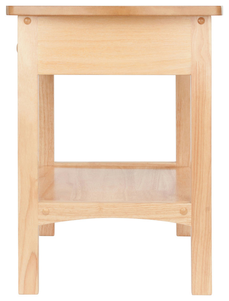 Claire Curved Accent Table, Nightstand, Natural