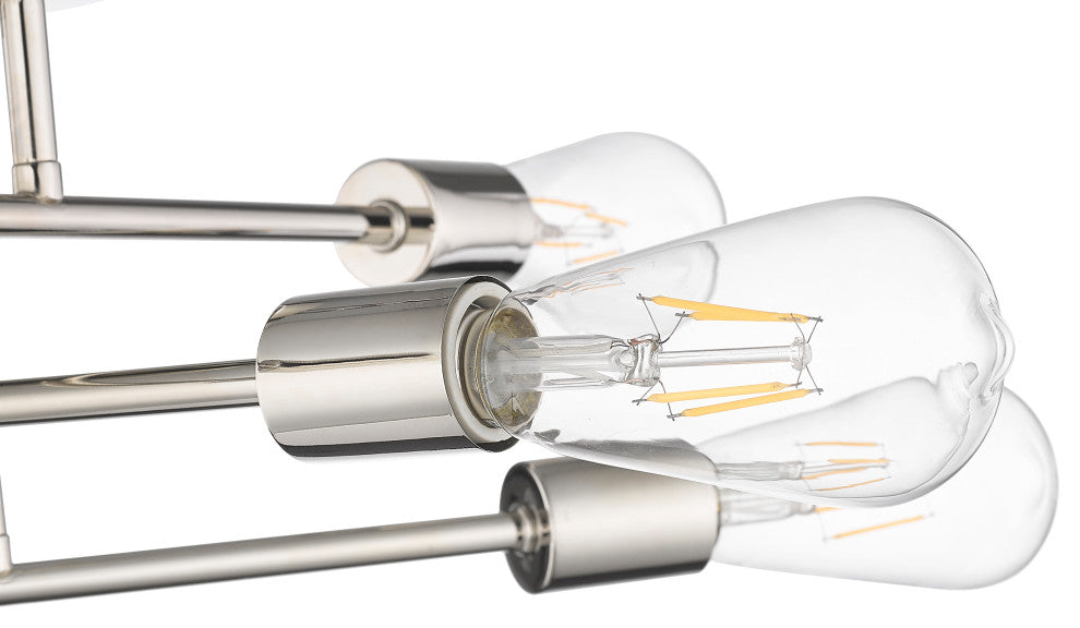 6 Light 16.75 in. Polished Nickel Semi-Flush