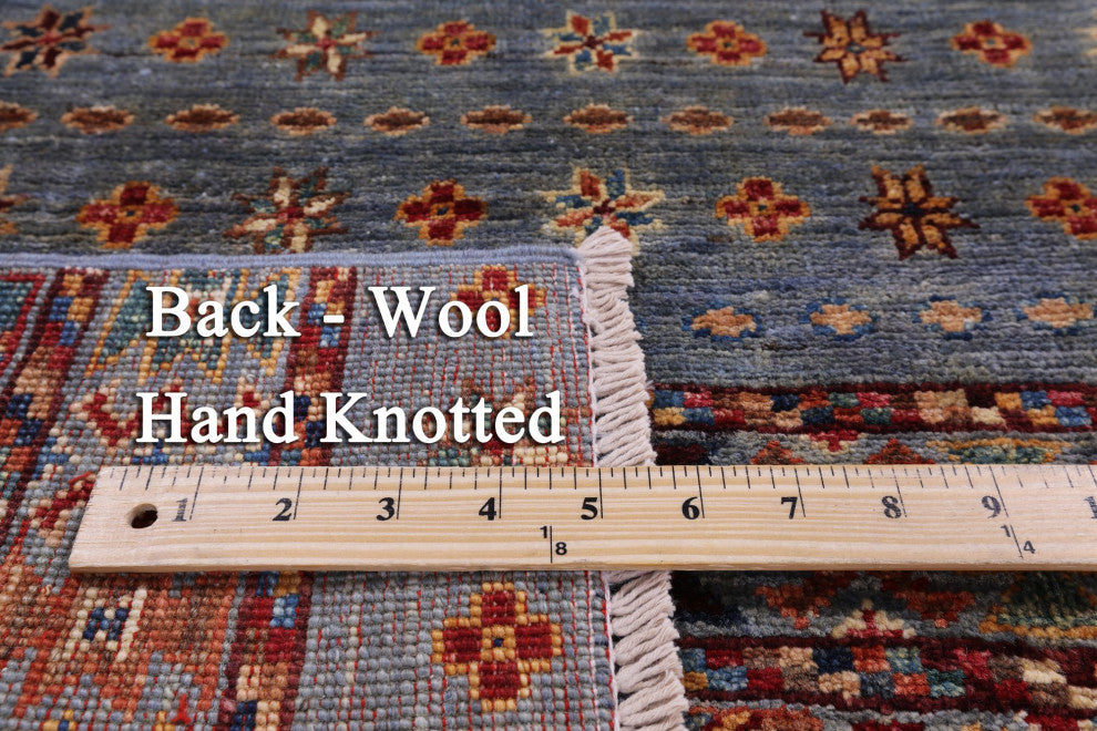 4' 0" X 5' 11" Super Kazak Khorjin Hand Knotted Wool Rug - Q12388