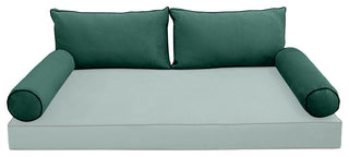 STYLE V2 Twin Velvet ContrastPipe Indoor Daybed Bolster Pillow |COVER ONLY|AD317