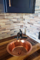 Premier Copper Products BR14PC2 14" Round Hammered Copper Bar Sink
