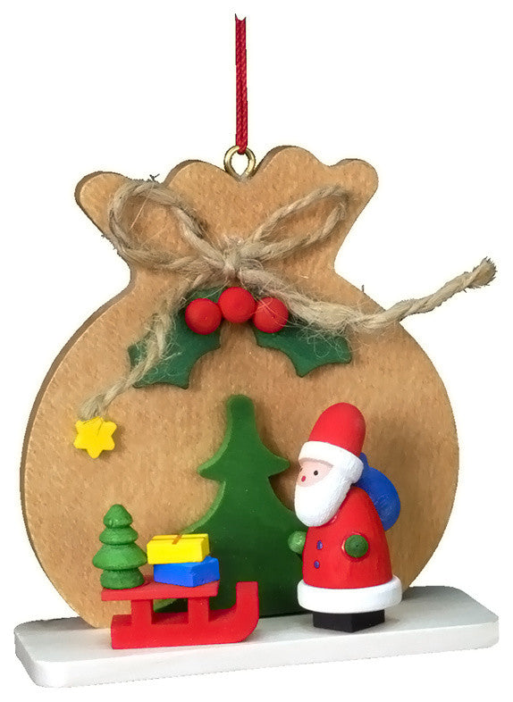 Christian Ulbricht Ornament- Santa With Brown Toy Sack