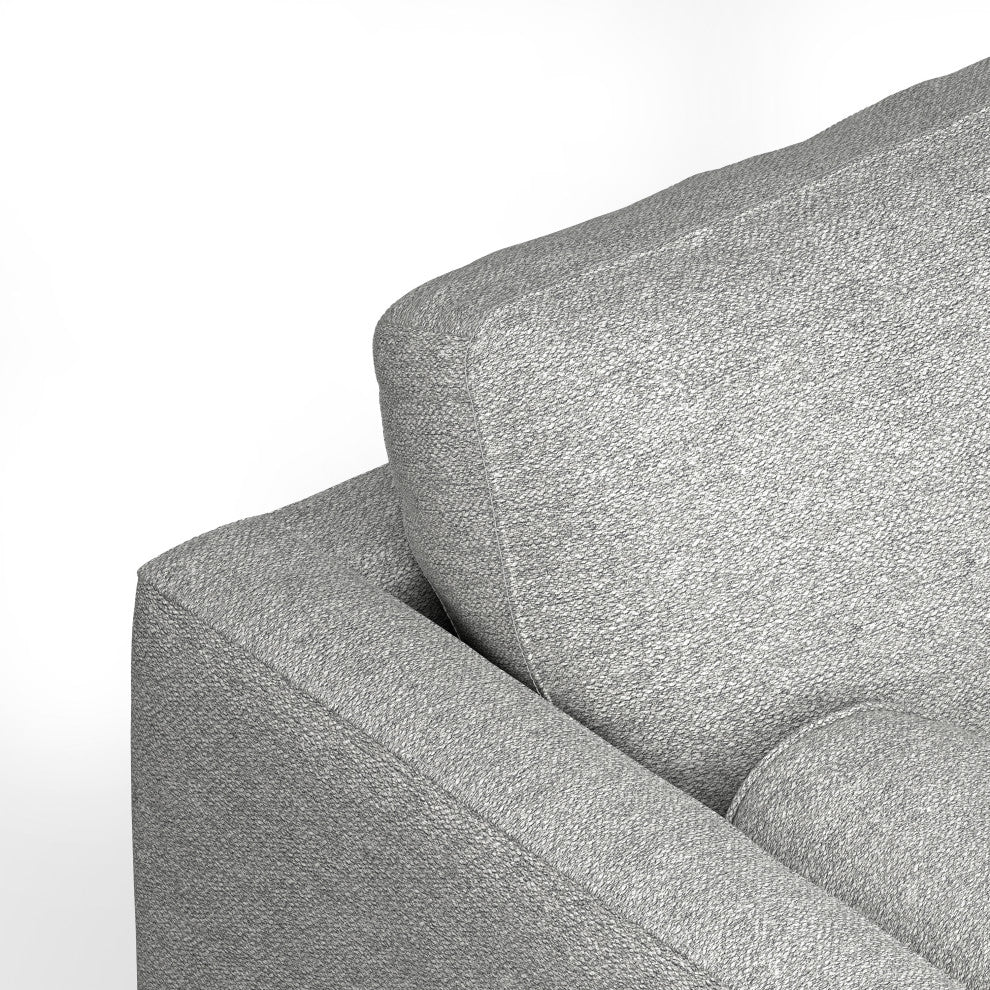 Morrison Mid Century Left Sectional Wide Sofa Tightly Woven Performance Fabric, Mist Grey