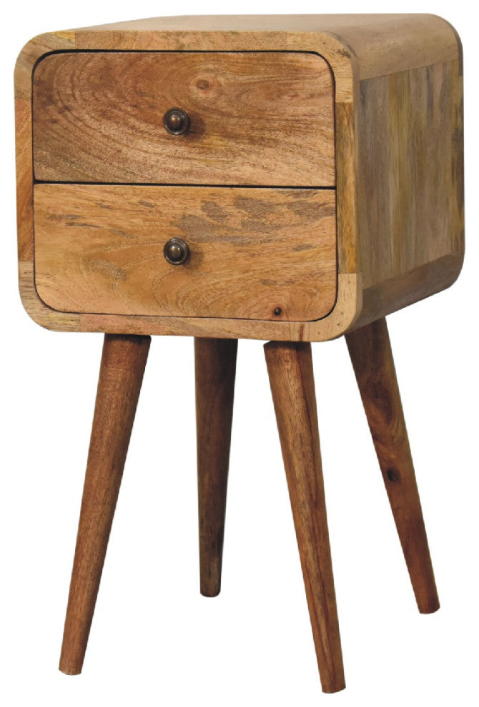 Mini Oak-ish Curved Nightstand