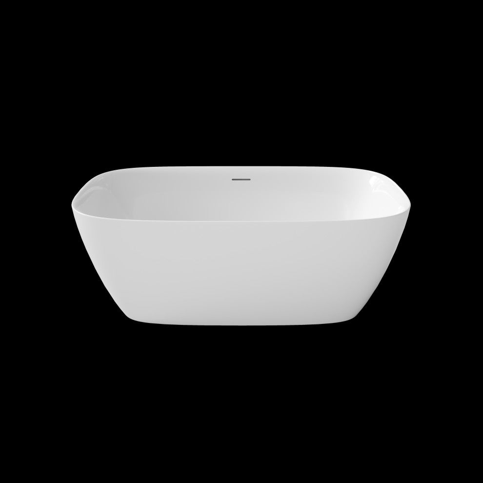 Perlato Catalonia Freestanding Soaking Tub, White, 59"